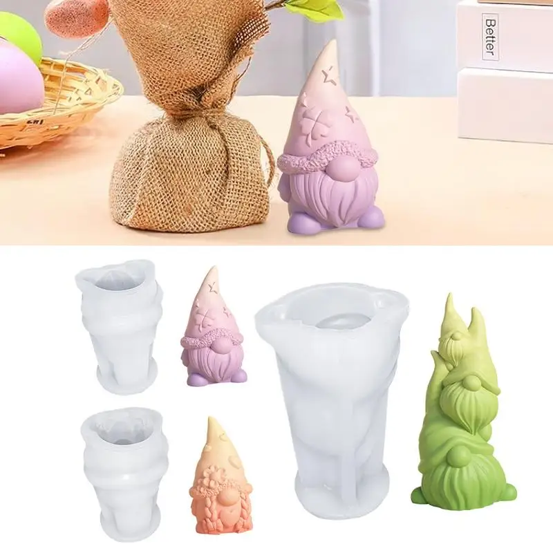 New Faceless Dwarf Silicone Molds 3D Gnome Fondant Scented Candle Clay Plaster Resin Crafts Mold Home Decor Resin Clay Craft