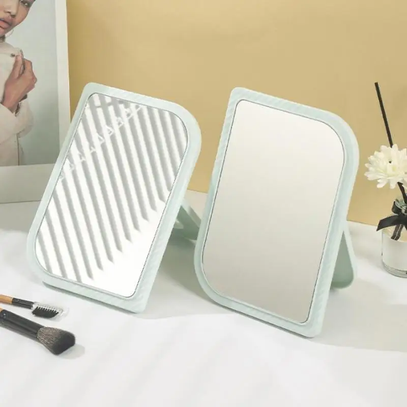 Quadratischer Schminkspiegel mit Lupe, hochauflösender, zusammenklappbarer Desktop-Schminkspiegel, mehrfarbiger tragbarer Schminkspiegel