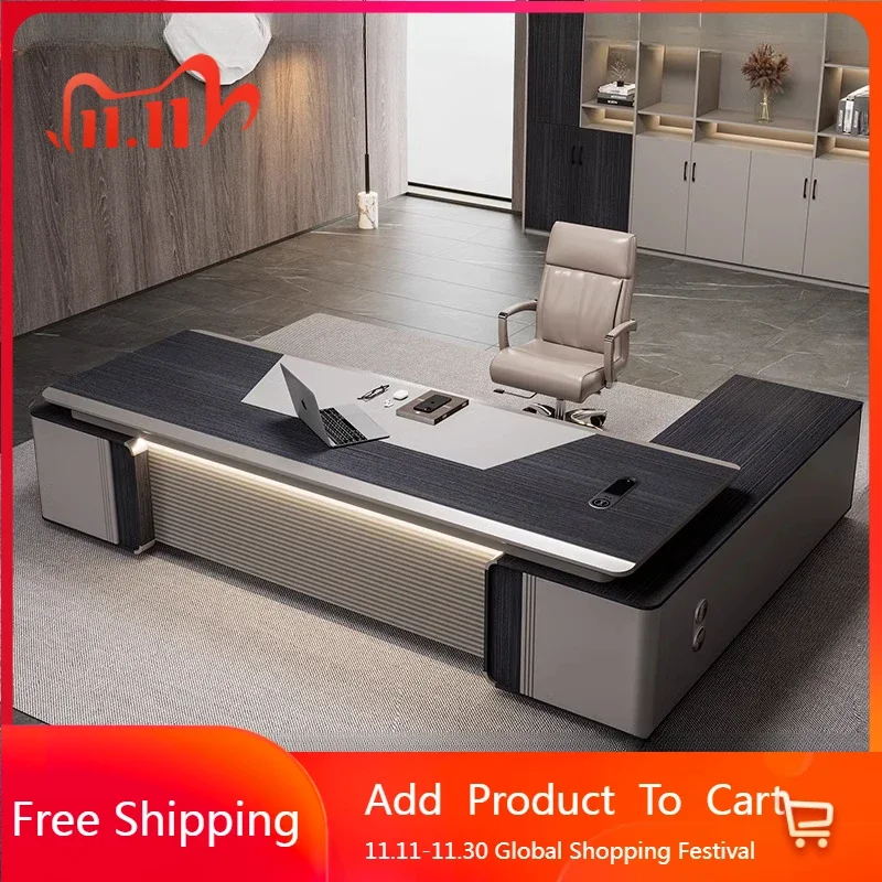 

High Quality Designer Office Desk Filing Cabinets Computer Executive Office Desk Shelf Work Modern Wooden Bureau Furniture