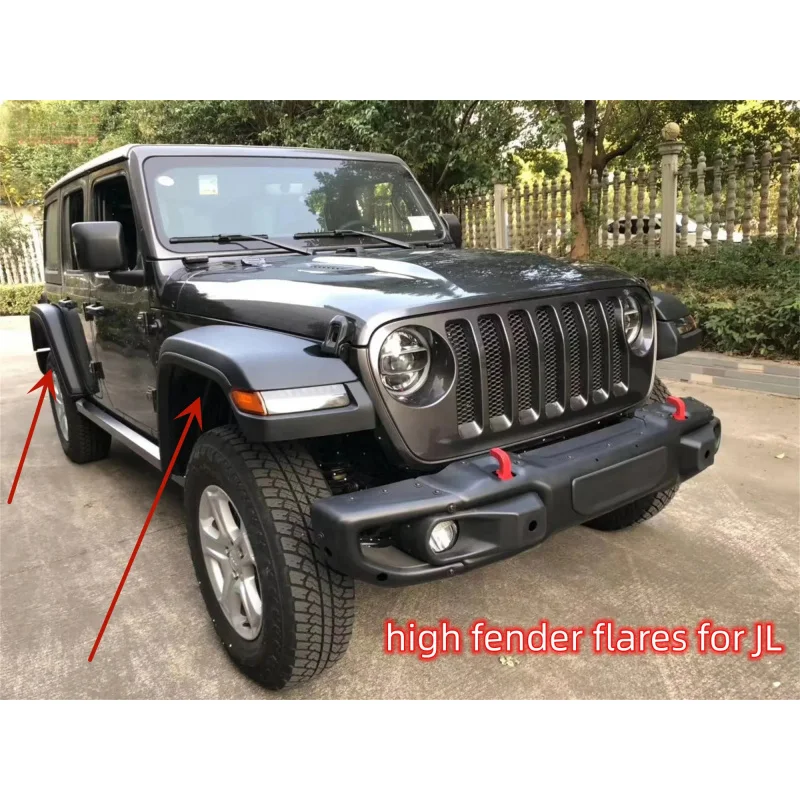 High Quality 4Pcs High Fender Flares Big Wheel Brow With Inner Lining LED Light For Jeep Wrangler JL 2018+ L1018 NTRIX