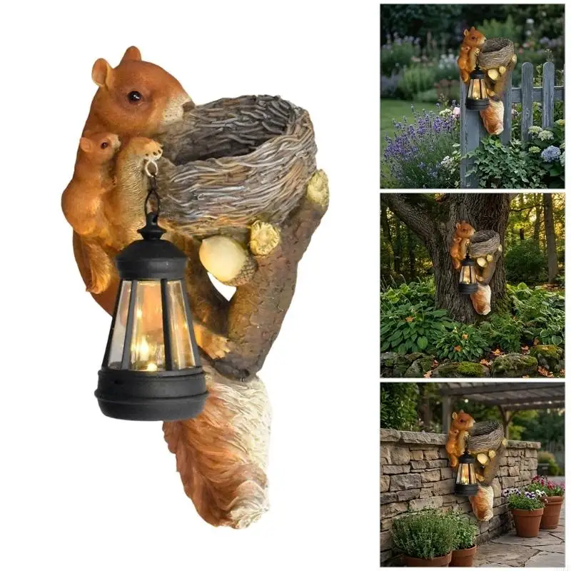 Garden Lawn Solar Statue Light with Resin Animal Figure Display 55KF