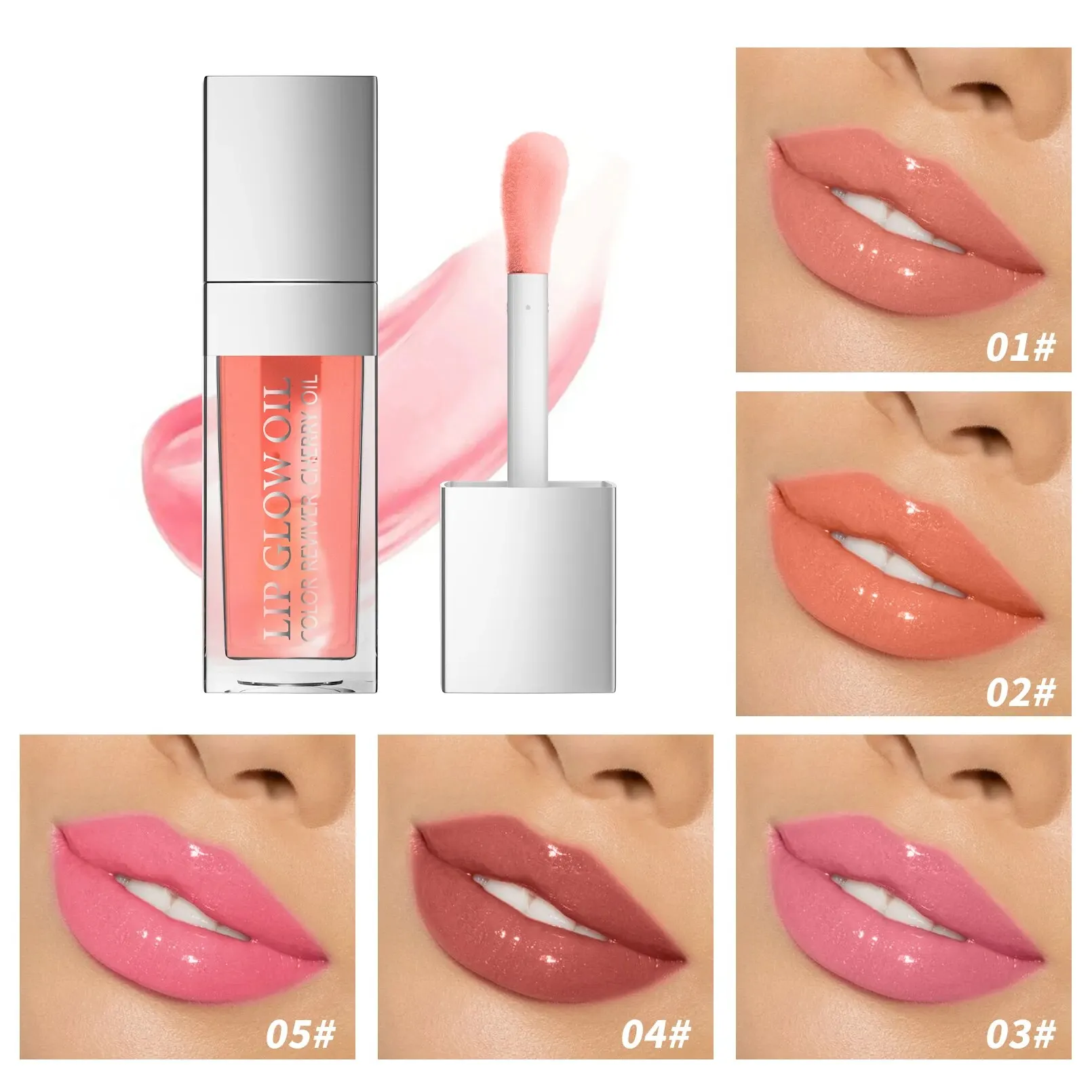 Crystal Jelly Moisturizing Lip Oil Plumping Lip Gloss Makeup Sexy Plump Lip Glow Oil Tinted Lip Plumper image 4