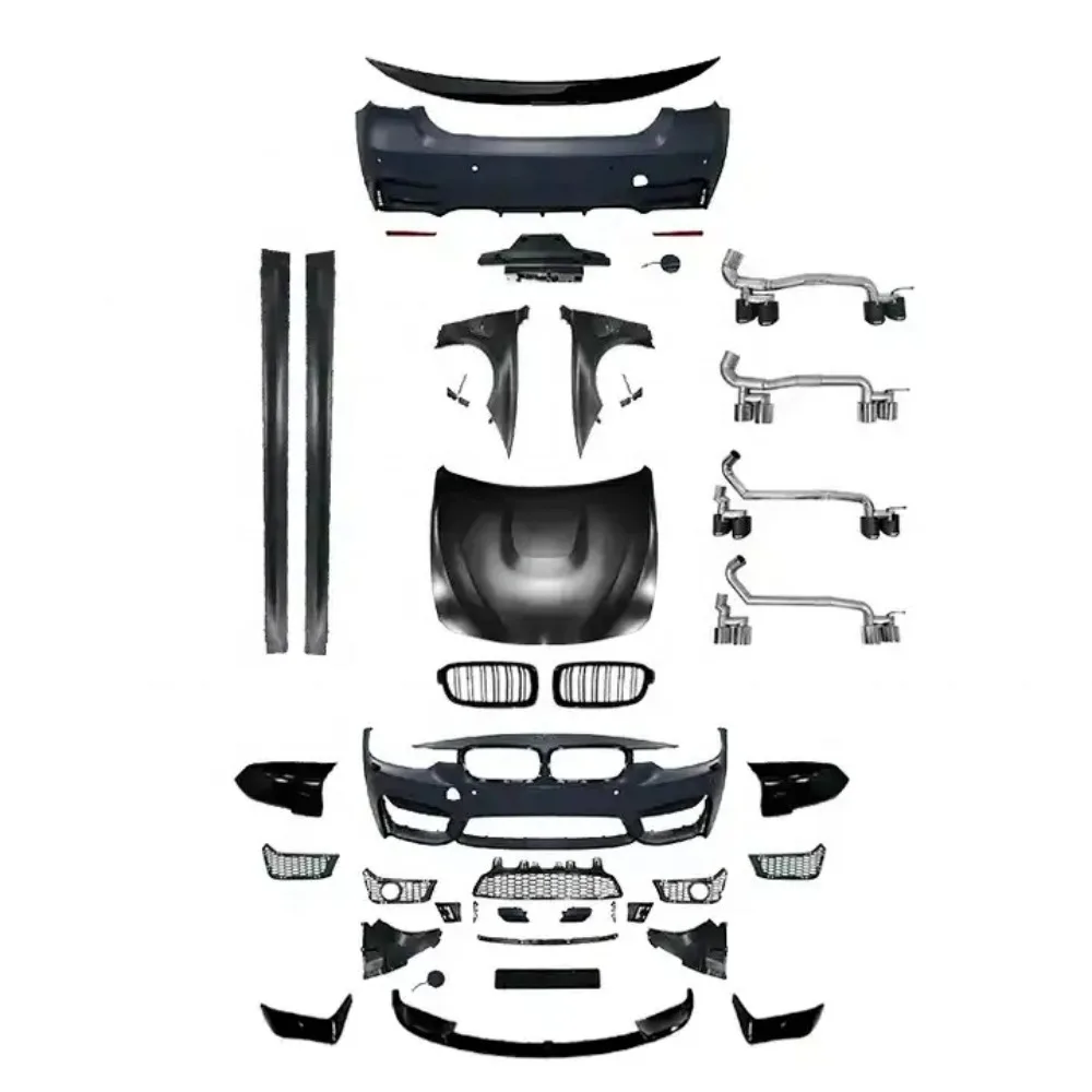 

For F30 M3 Body Kit 2013-2018 Side Skirt Exhaust and Hood Fenders Spoiler Grille F30 M3 Body Kit