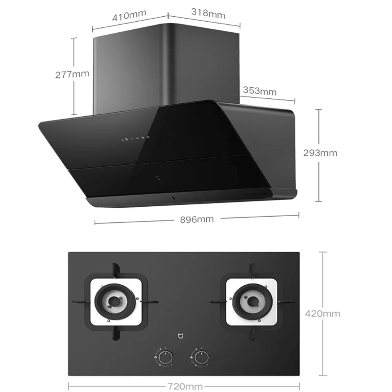 

Mijia Flush Side Smoker S1 Cooker Hood Set High Suction Range Hood (5.2KW Natural Gas)