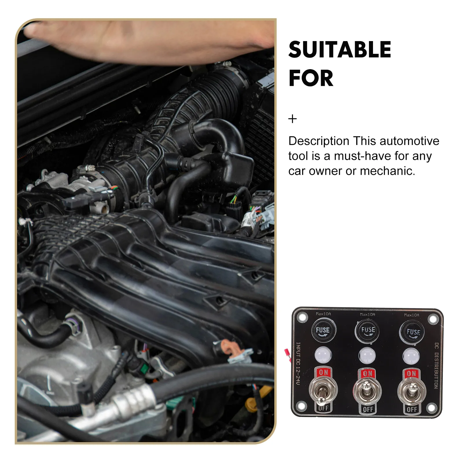 

Switch Panel Car Accessories 12V Rocker Switch LED Lights for Boat Marine Truck Camper Metal Housing Wall Mount