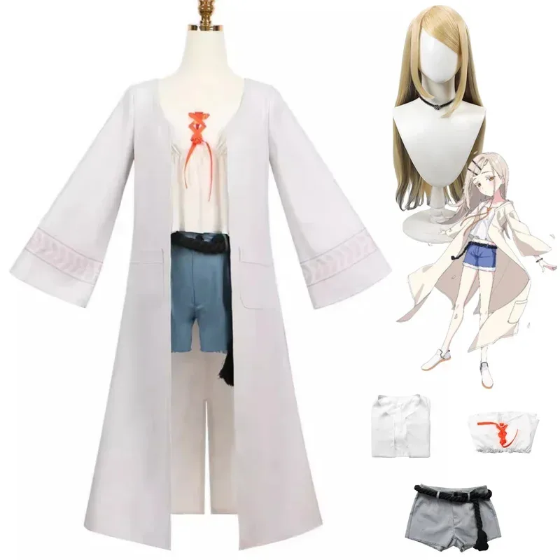 FC6Аниме-игра Gakuen IDOLM@STER Hiro Shinosawa Косплей Костюм Повседневное белое пальто Шорты Униформа для взрослых женщин Сексуальная Хэллоуин S@FC8!