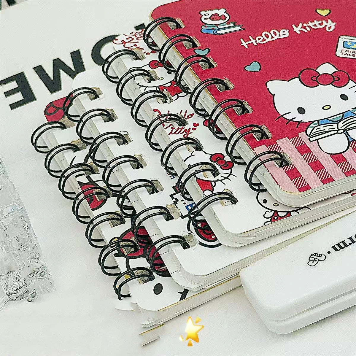 دفتر صغير A7 لفائف مرحبا كيتي دفتر 1/4 قطعة/المجموعة مذكرات رسم كتاب اللوازم المدرسية القرطاسية يخدش مذكرات #6