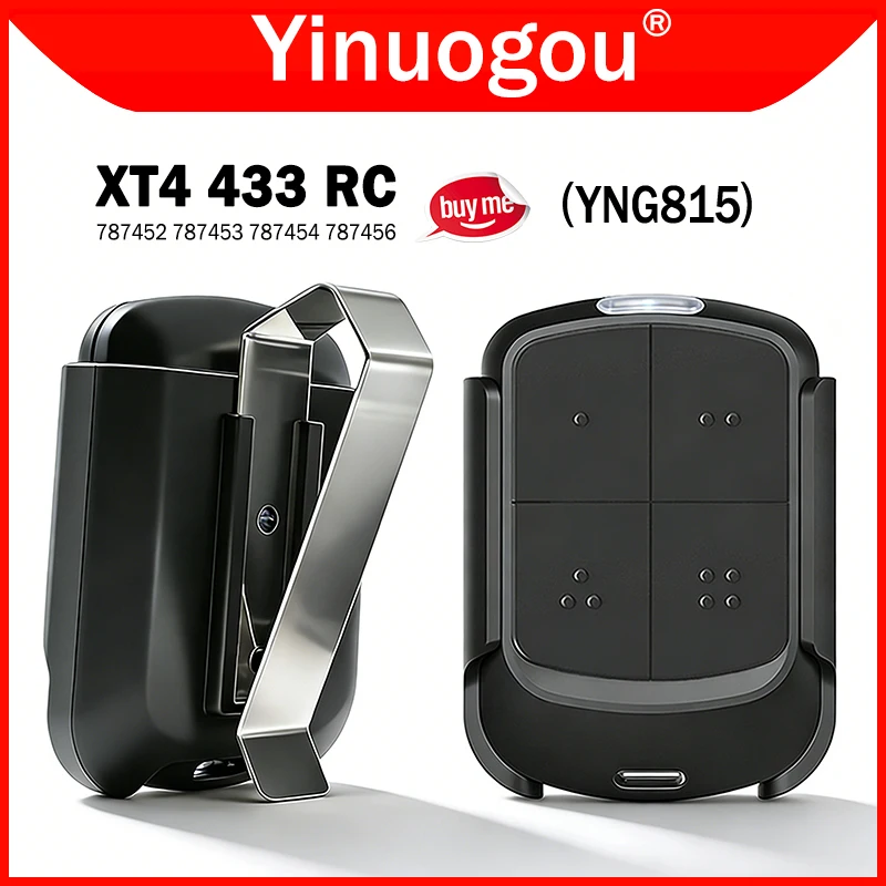 For XT4 433 RC 787456 Garage Door Remote Control 433MHz Rolling Code 787454 787453 787452 XT4 433RC Electric Gate Remote Control