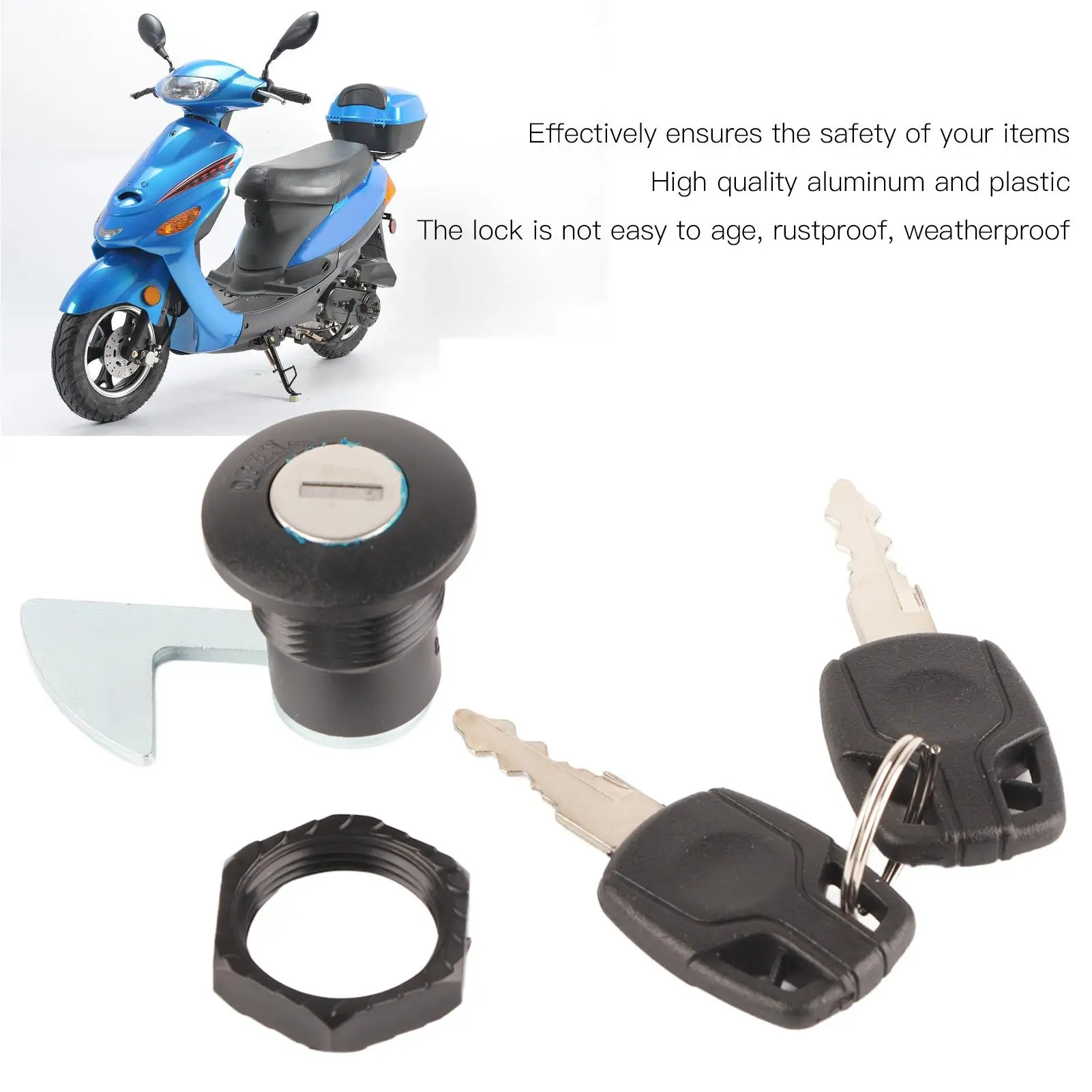 Scooter Fitting Tail Lock Aluminum Rear Storage Trunk Lock for electric Motorcycles