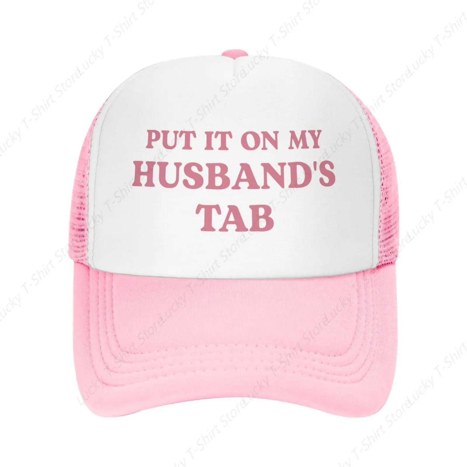 Put It On My Boyfriends Husbands Fiances Tab Trucker Hats for Women Men Hot Pink Funny Gag Trucker Caps Unisex Mesh Caps