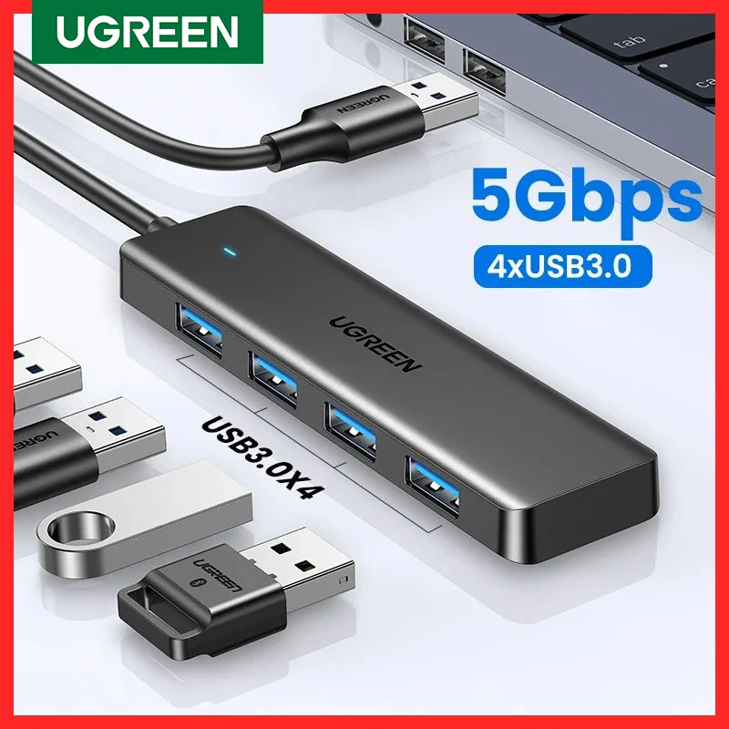 UGREEN USB 3.0 Hub 4 Ports  USB HUB Slim for Mouse, Keyboard Compatible with MacBook Pro Air Laptop Desktop PC Xbox PS5 Splitter