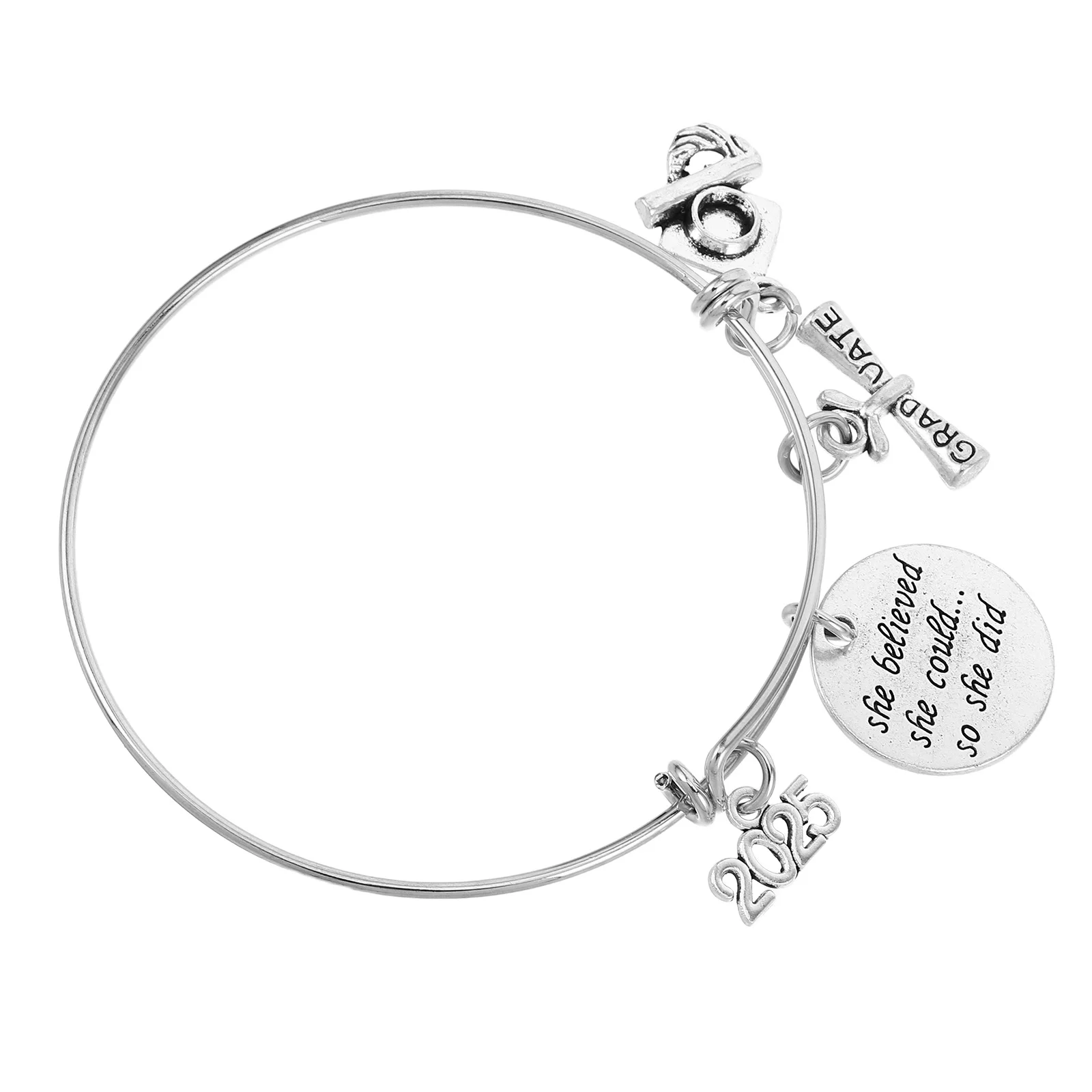 فئة 2025 سوار التخرج مجوهرات معدنية قابلة للتعديل تصميم شهادة قبعة فريدة من نوعها تذكار للخريجين #5