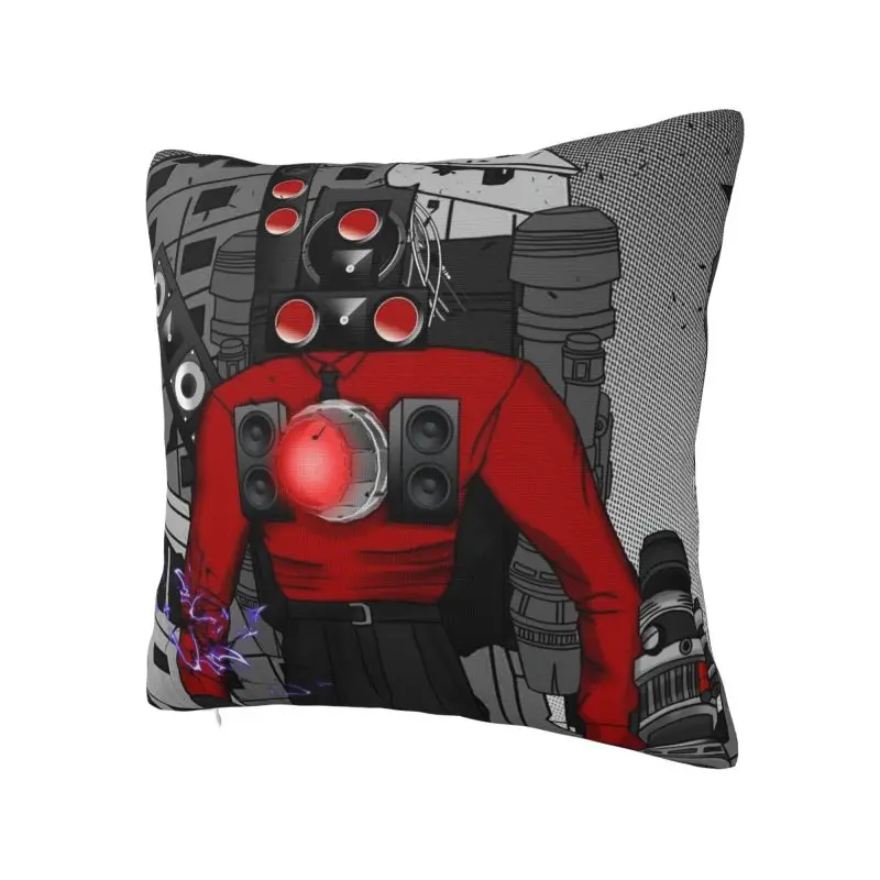 Hot Game Titan Speakerman Skibidi Toilet Throw Pillow Case Home Decor Luxury Cushions Cover For Sofa Square Polyester Pillowcase