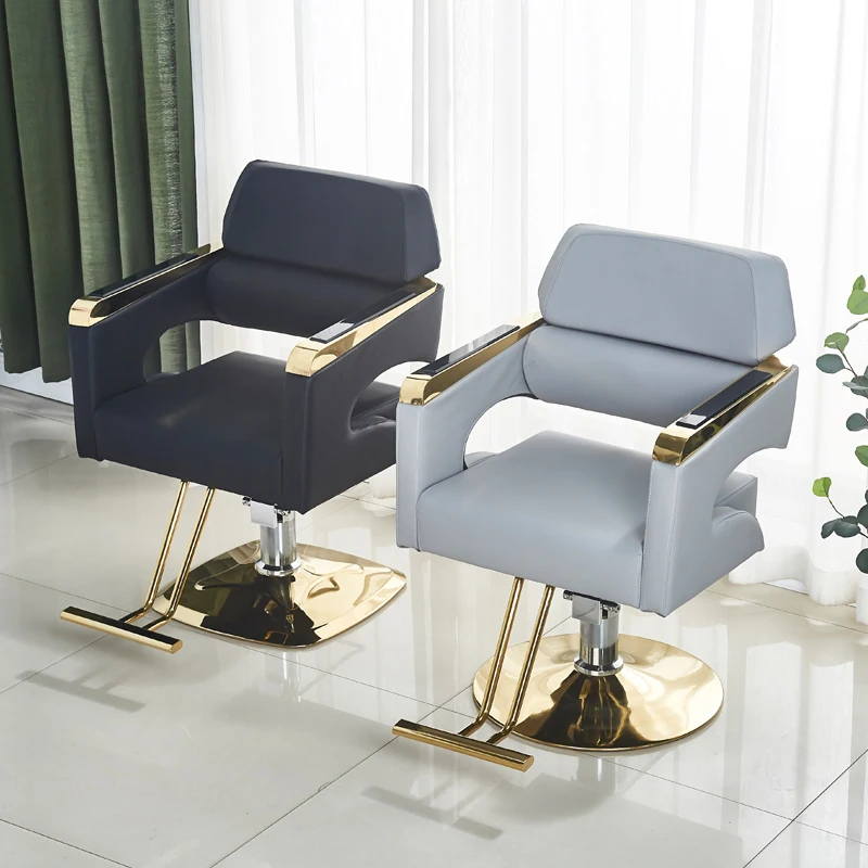 

Ergonomic Foldable Backrest Barber Chairs Makeup Metal PU Leather Barber Chairs Comfortable Salon Furniture Kapperstoel Lslfy