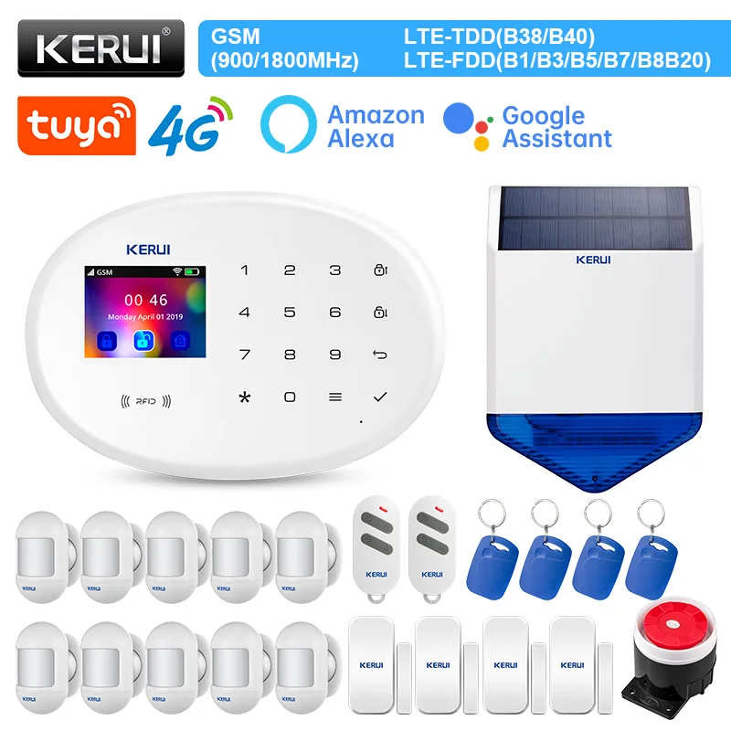 

KERUI W204 Alarm Home System Wireless 4G Alarm GSM WIFI Tuya Smart Support Alexa Burglar Anti-pet Motion Sensor Detector