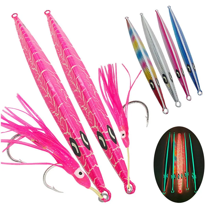 

Fast Fall Metal Jigs Lure 100g150g 200g 300g 400g Assistant hHook Squid Bait Darting Jig Artificial Seawater Bait