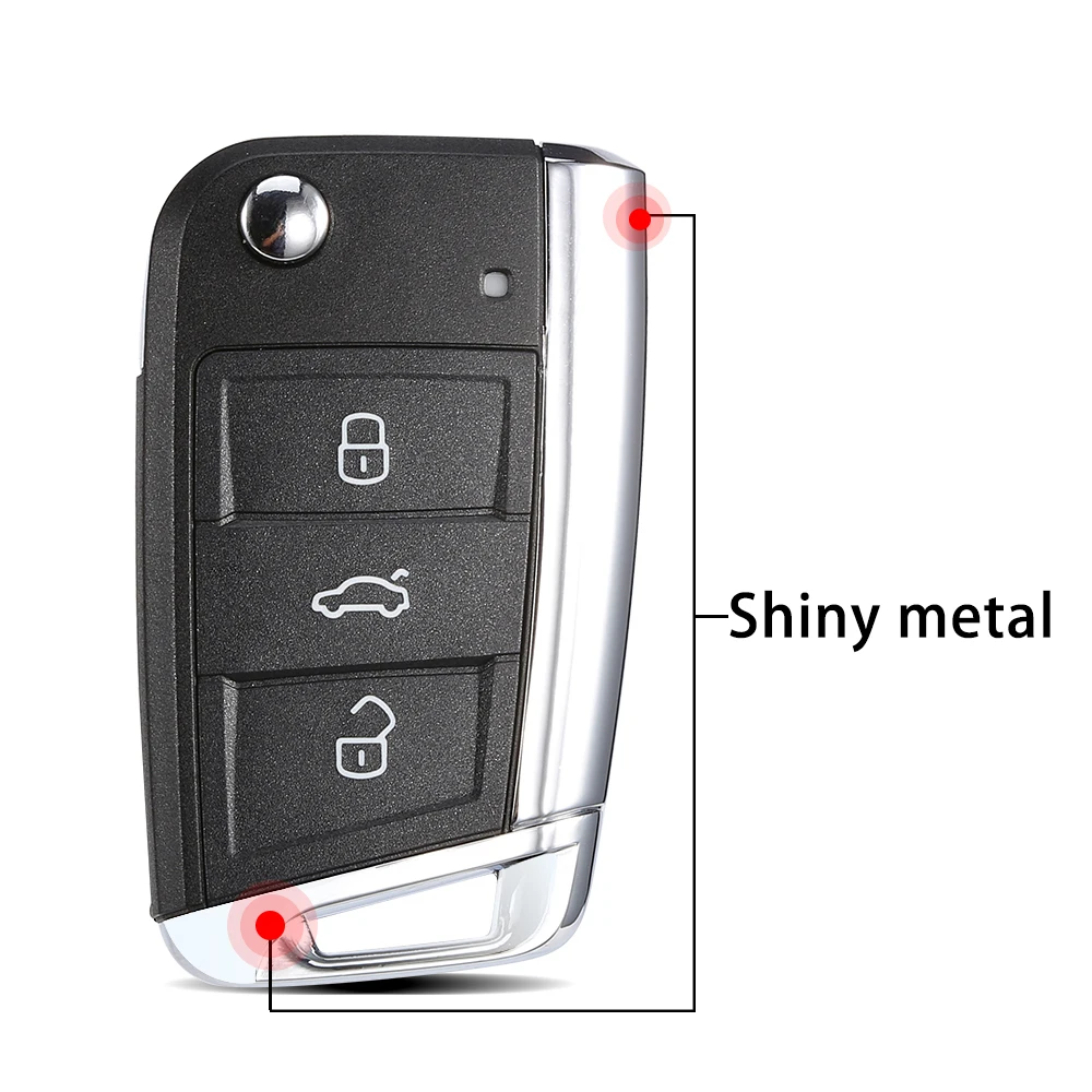 WhatsKey 3 Buttons For VW Golf 5 7 Sportsvan GTI MK7 MQB Flip Remote Car Key Shell For Skoda Octavia A7 Seat Kodiaq HU66/HU162t