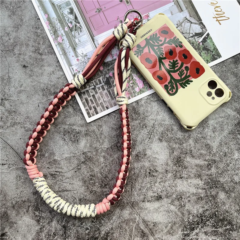 Smartphone Shoulder Strap Colorful Bag Strap Braided Bag Body Kit Handwoven Lanyard Universal Accessories Chain Underarm String