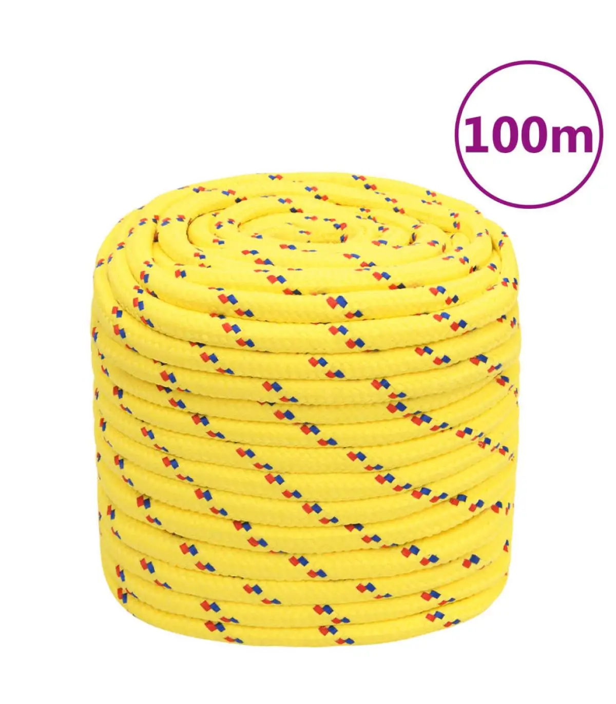 Metal ropes and ropes yellow polypropylene boat rope 16 mm 100 m