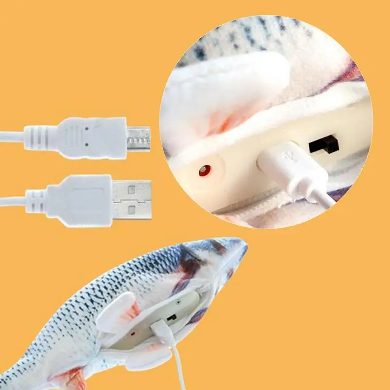 Cat Fish Toy Flappy Fish Interactive Dog Toy Flopping Fish Toy For Dogs Electric Moving Flopping Fish Plush Interactive Cat Toy