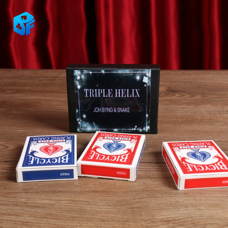 Triple Helix Magic Tricks Playing Cards Poker Decks Appearing Close Up Street Illusion Gimmick Mentalism Puzzle Toy Magia Card