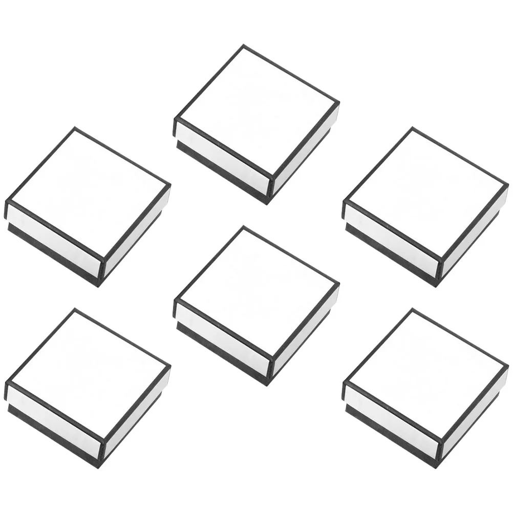 

6 Pcs Gift Boxes 7x7x3cm Earring Jewelry Box Cardboard Small Boxes for Ring Earring Necklace Storage Travel Display