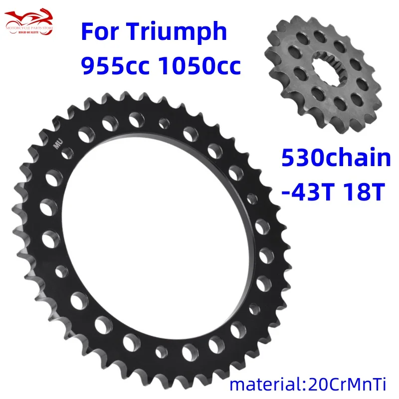 

530 Chain 43T Rear Sprocket For Triumph T595 955 i Daytona T509 955 1050 Speed Triple R S 955 1050 Sprint ST GT 1050 Tiger Sport