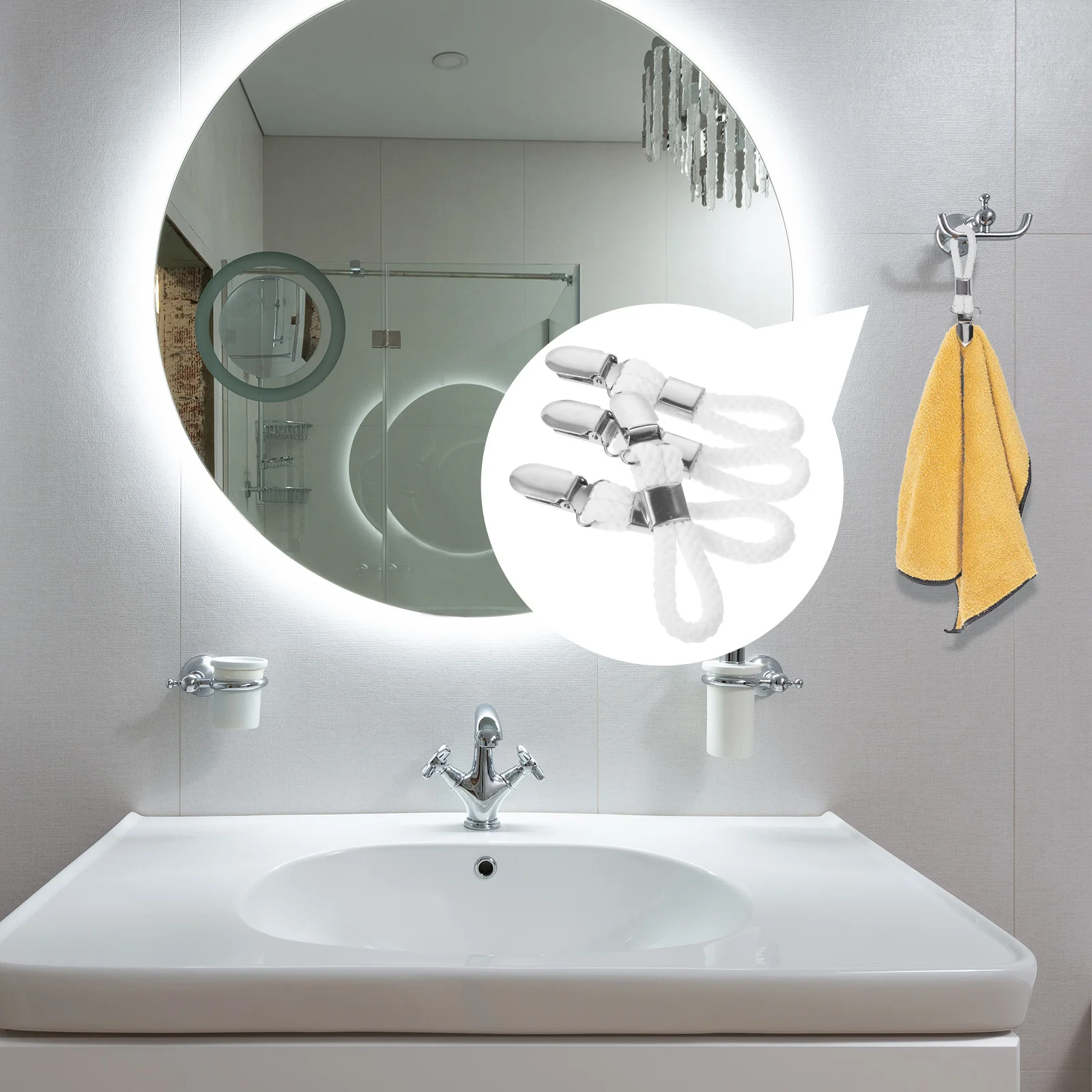 

6Pcs Cotton Towel Clips Iron Clamp Hooks Hanging Holder Bathroom Kitchen Home Hand Towel Organizer Hanging Towels Hook