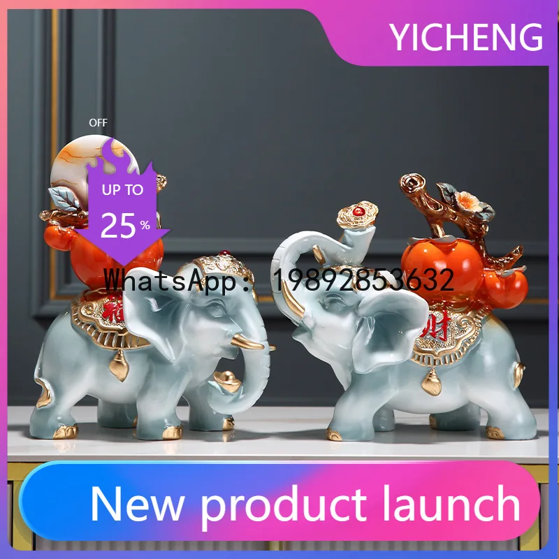 

Hys fortune elephant figurine pair - creative home decor for entryway, tv cabinet, housewarming gift