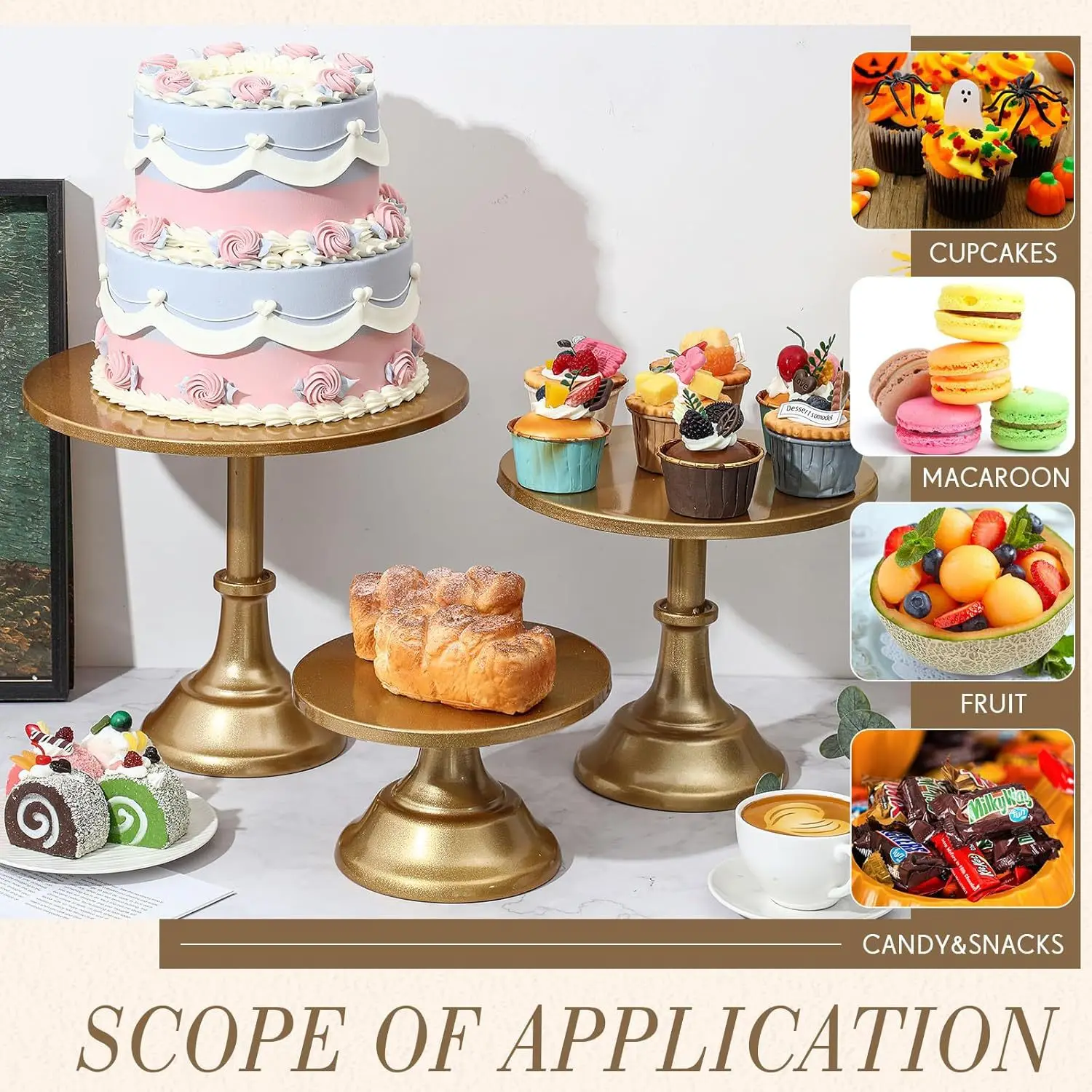 Nordic 6pcs Cake Stands Dessert Display Set for Wedding Graduation Christmas Decoration Afternoon Tea Snack Stand