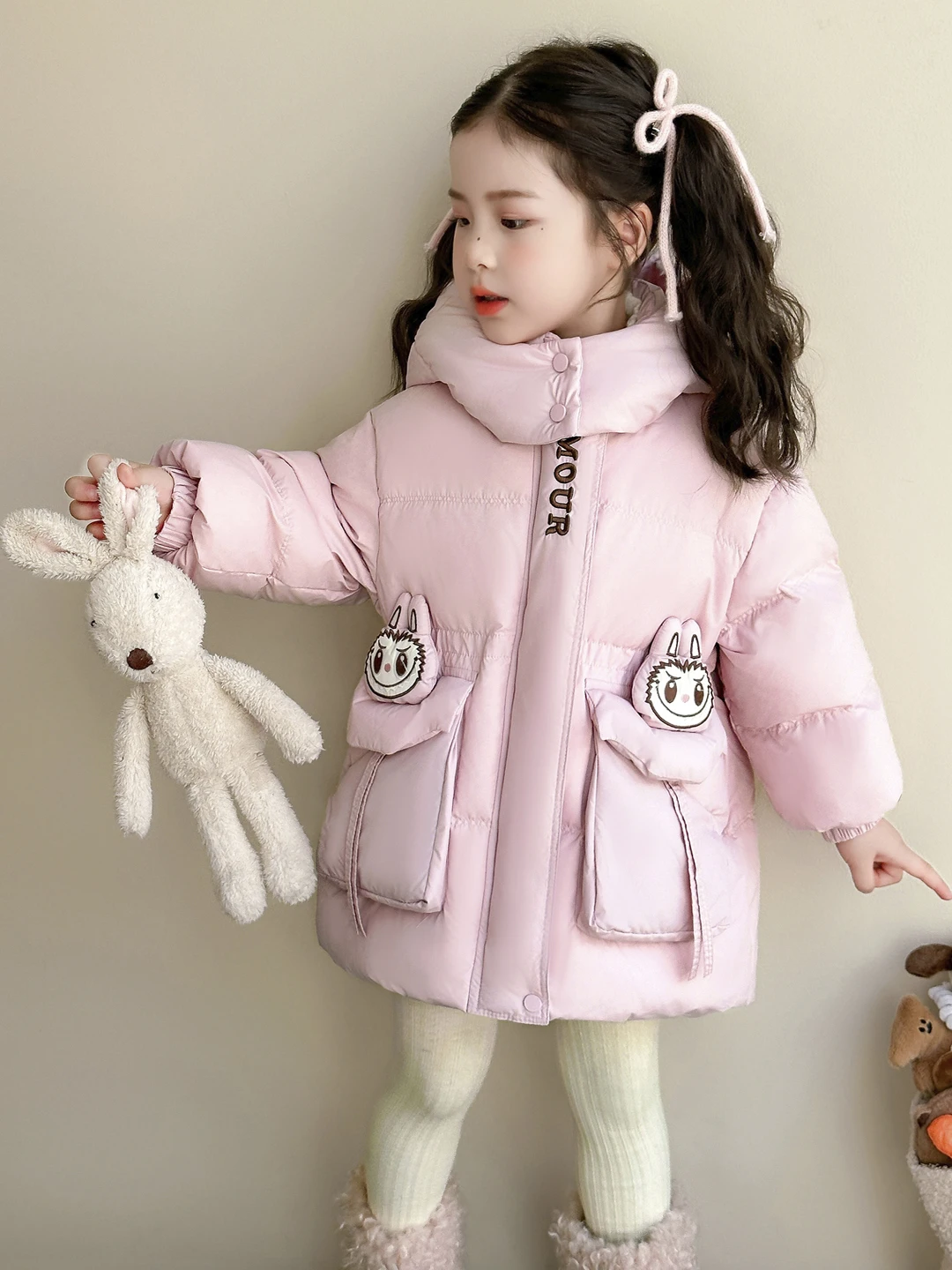 

Хлопковое джинто Thiened для маленьких девочек, зимняя модная одежда, пальто для девочек, верхняя одежда, новая зимняя коллекция 2025 года