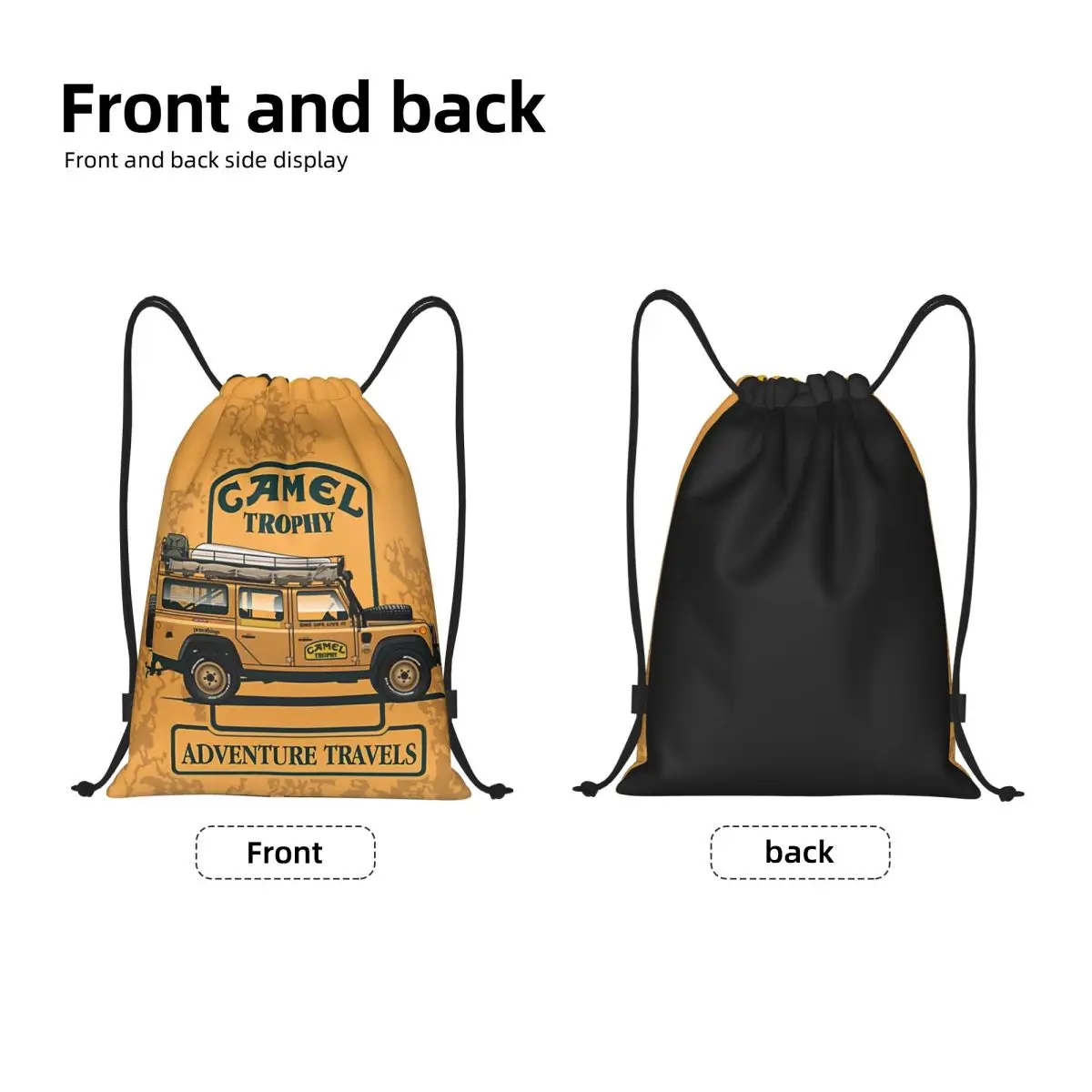 Custom Camel Trophy Defender 110 Drawstring Bag Men Women Lightweight Sports Gym Storage Backpack