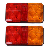 2Pcs 12V LED Rear Tail Light 30W Indicator Stop Light 10LED Trailer Truck Tail Lamp Rear Indicator Lamp for Trailer Caravan Van