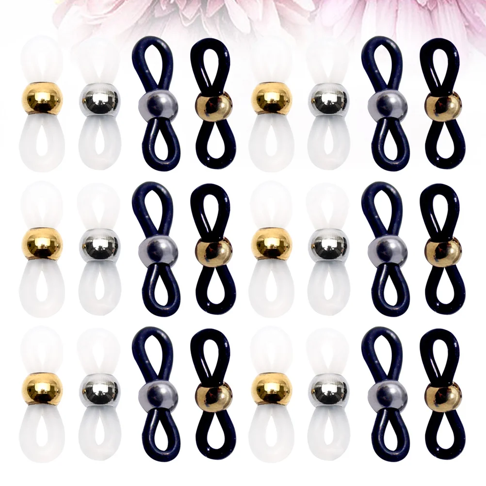 

40Pcs Eyewear Rope Chain Accessory Flexible Material Metal Coil Adjustable Grip Nonslip Silicone Ring for Eyeglass Cord Home