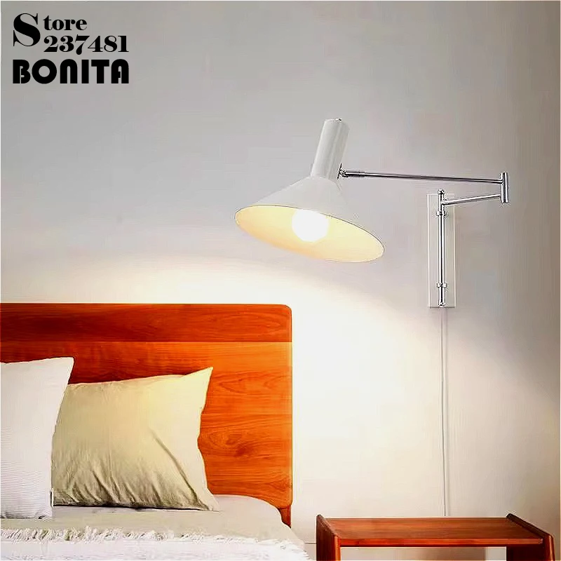 Modern Fashion Swing Arm Wall Sconces Light Dinning Room Kitchen Bedside Study Reading Lighting Rotating Telescoping Lighting