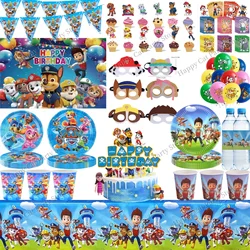 PAW Patrol Birthday Party Decoration Tableware Tablecloth Plates Cup napkin gift bag Balloons PAW Patrol Party Favors Supplies