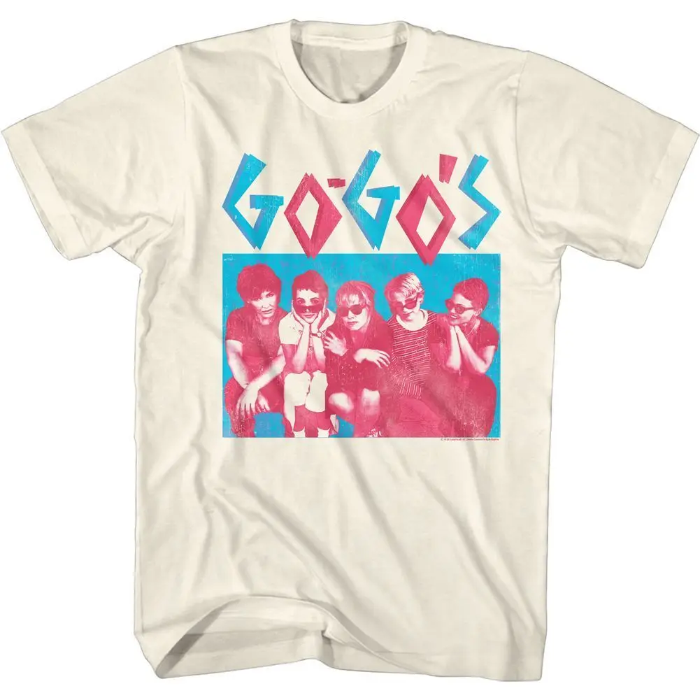 The Gogos Cyan Magenta Group Adult T Shirt