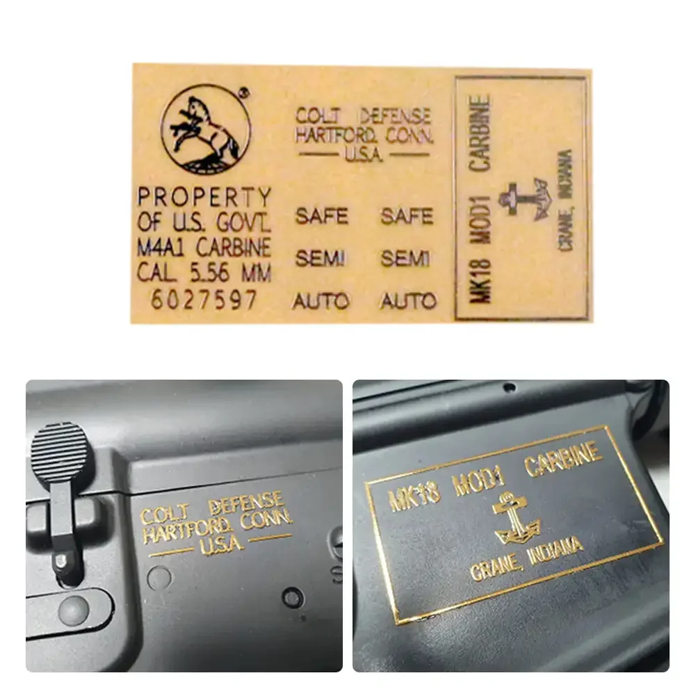 Metal Sticker para CS Toy Gun, Airsoft Fighting Carbine, M4A1, MK18, Caça Acessórios, Novo, DIY