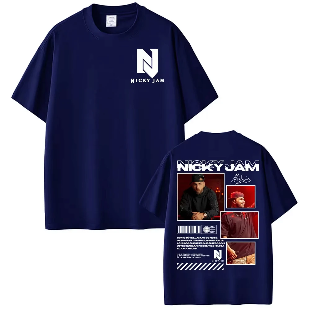 Rapper Nicky Jam Album Tour Graphic T Shirts Men's Clothing Fashion Hip Hop Street T Shirt women Comfort Short Sleeve T-shirts