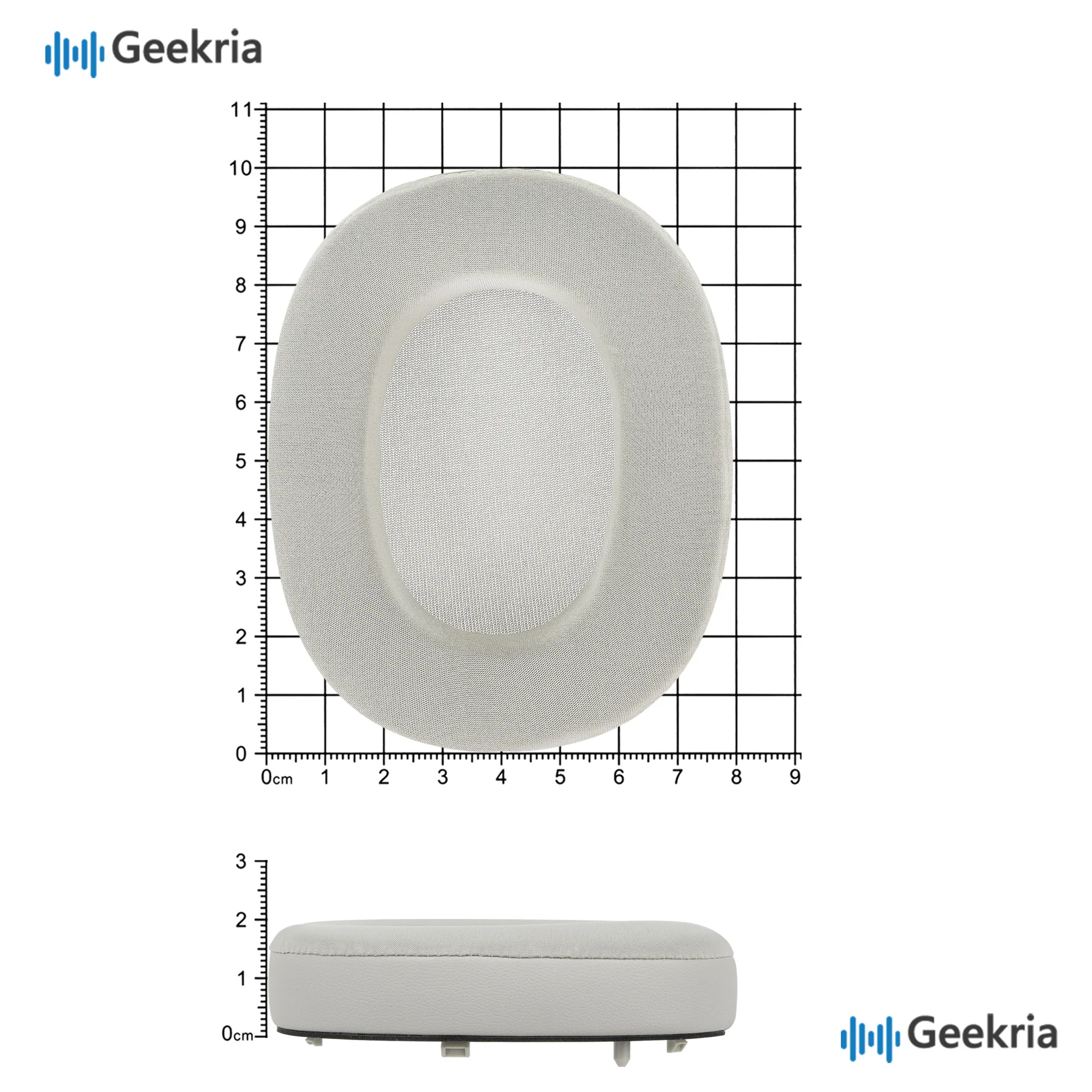 Wymienne nauszniki z żelem chłodzącym Geekria do słuchawek Sony WH-1000XM6, poduszki na uszy, części zamienne (Platinum Silver) — zdjęcie produktu 4