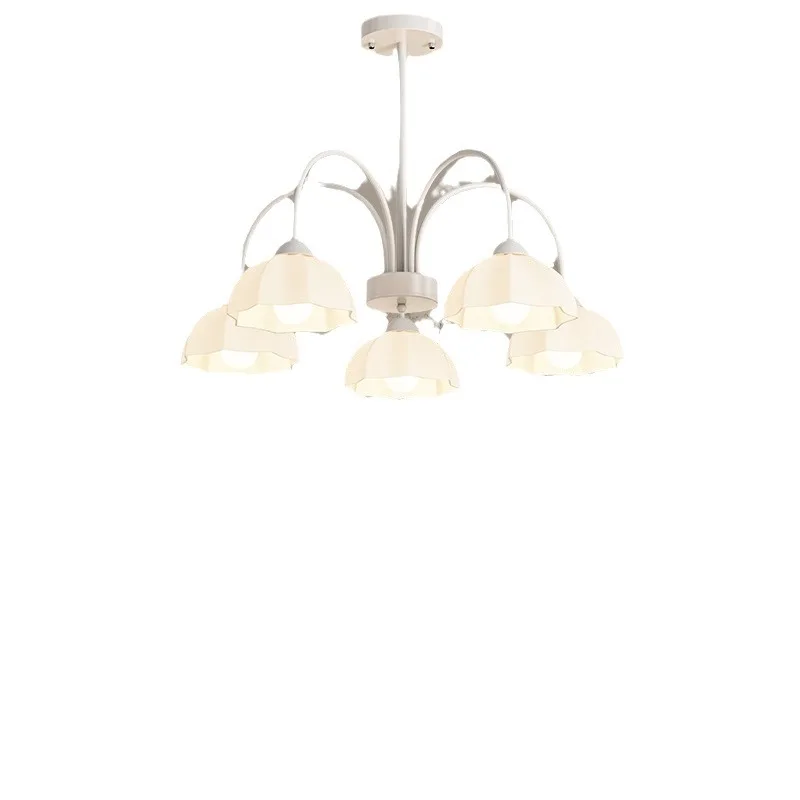 

Warm living room chandelier French pastoral master bedroom light dining room American retro cream style