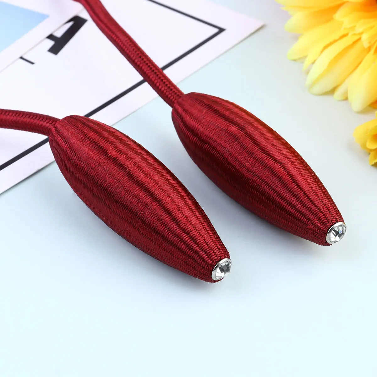 

2 Pcs Curtain Tie Tiebacks Red Holder Window Punch Free Rope for Home Strap Living Room European Style