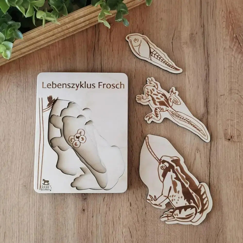 Деревянная головоломка с жизненным циклом, многослойная головоломка с животными, насекомыми, ростом растений, дошкольные развивающие головоломки, игрушка для мальчиков и девочек
