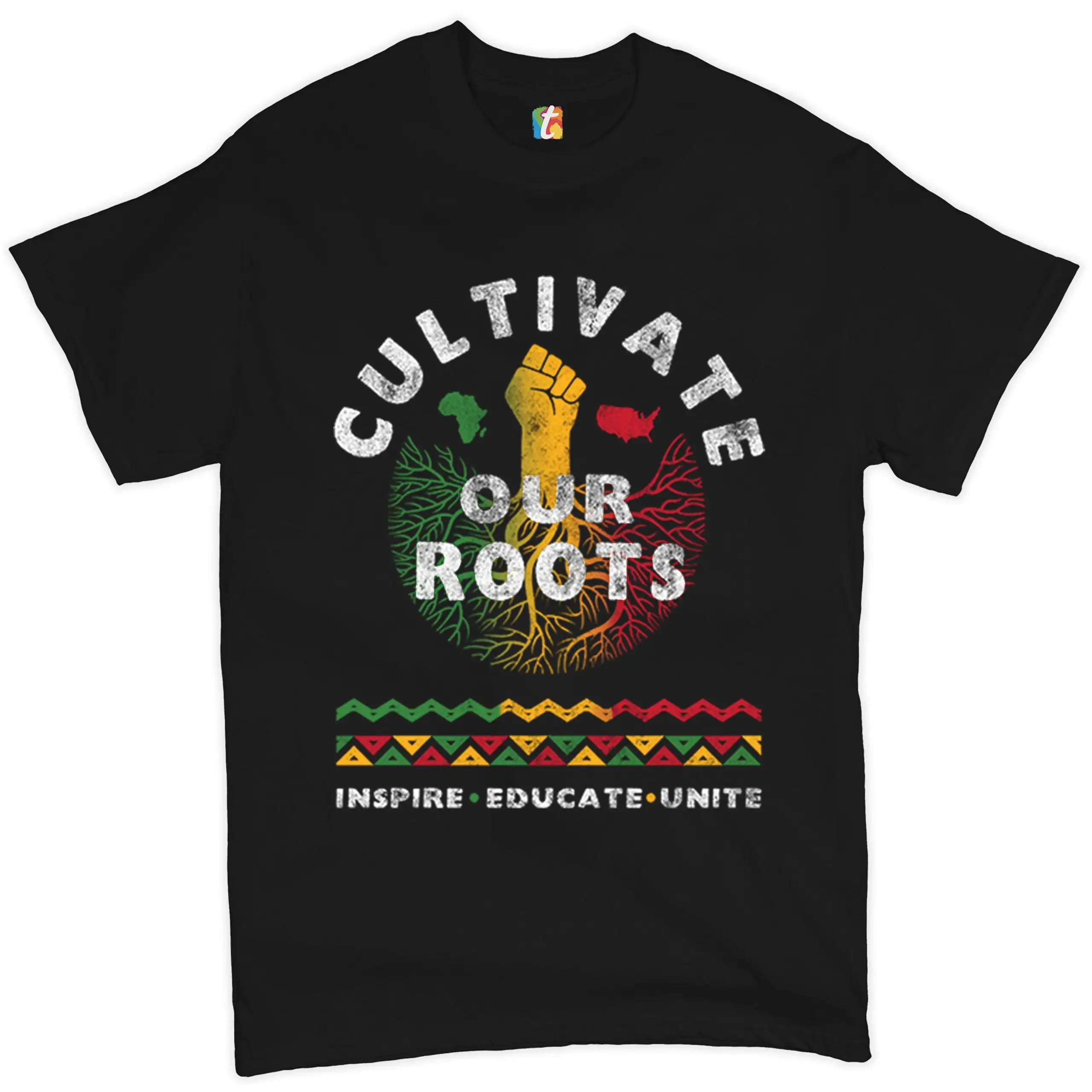 Футболка Cultivate Our Roots Inspire Educate Unite, афроамериканская футболка Black Lives Matter Civil Rights Power Fist Activism BLM