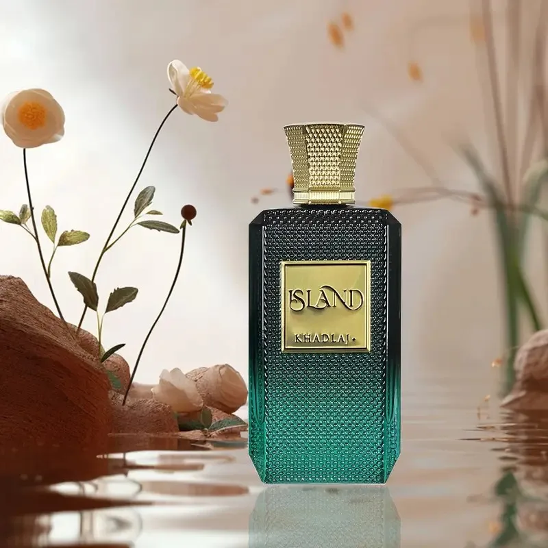 Khadlaj Island Eau de Parfum، تصميم زجاجة رائعة، رائحة آسر، عطر للجنسين للرجال والنساء #1