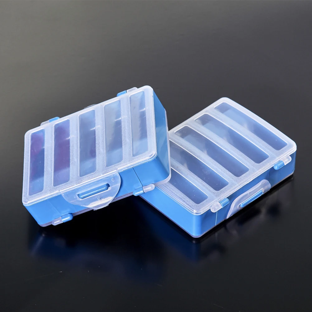 

2pcs Fly Hook Storage Box Double Side Fishing Tackle Case Waterproof Sealed Lock 10 Hooks Capacity Great Gift For Anglers