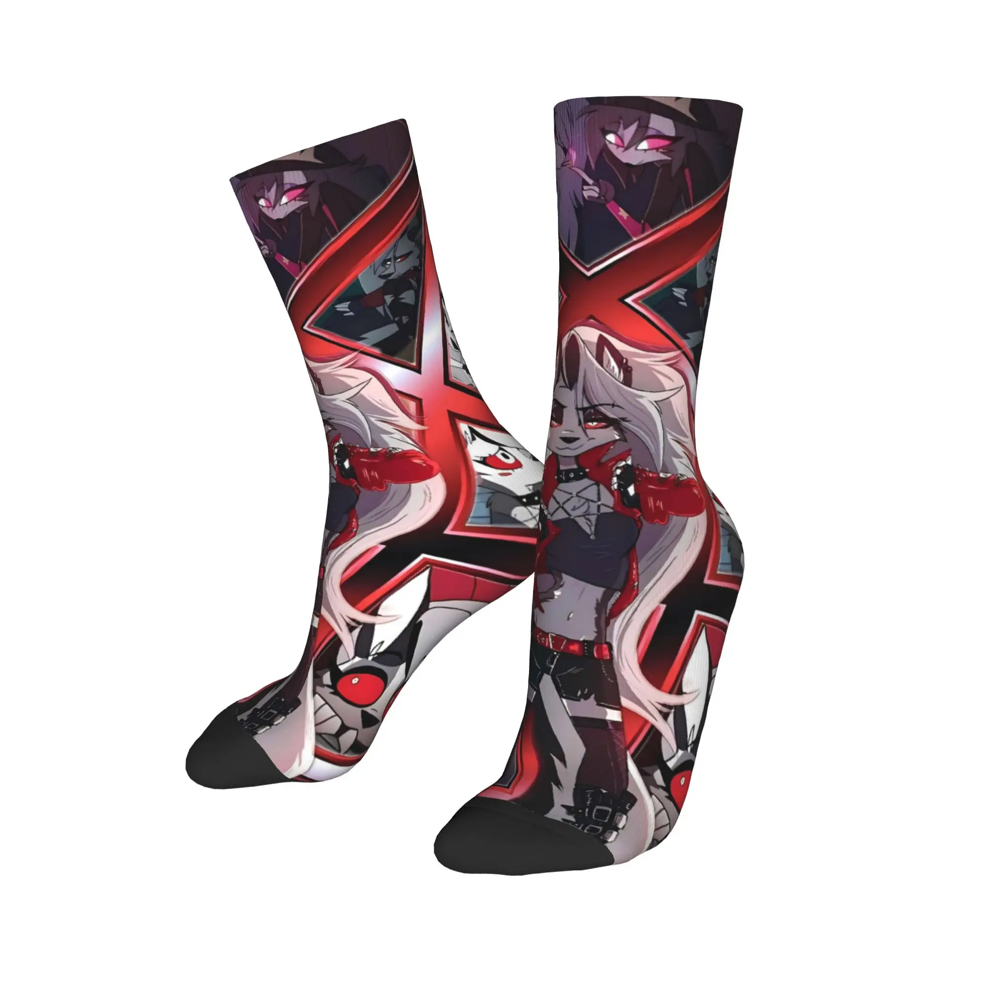 Helluva Boss Loona Socks  Pattern Stockings Non-Slip Men Socks Soft Breathable Autumn Novelty Climbing Socks