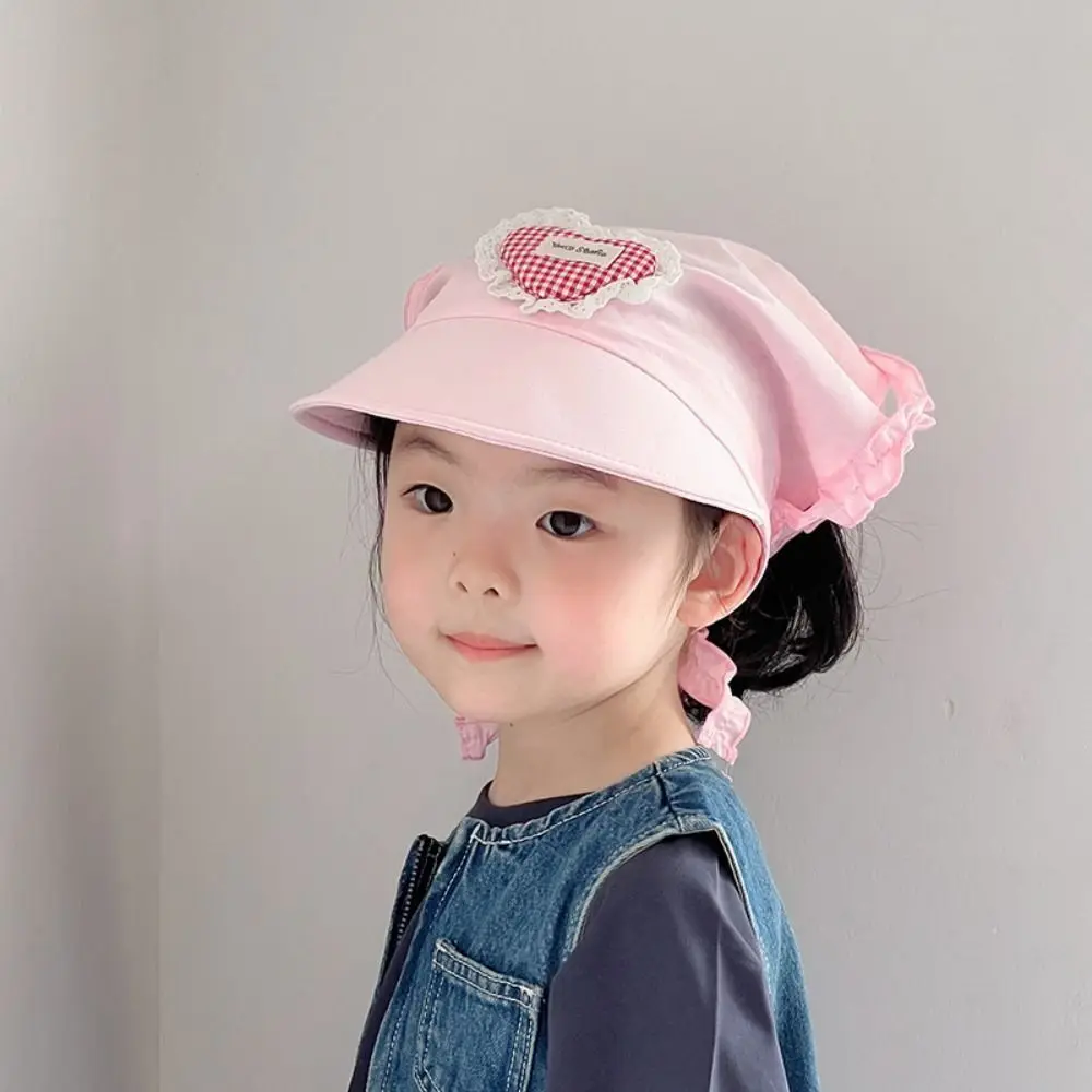 

Fashion Children's Plaid Lace Hat Triangle Quick-dry Hair Scarf Cap Sweet Spring Summer Sunscreen Hat Girls