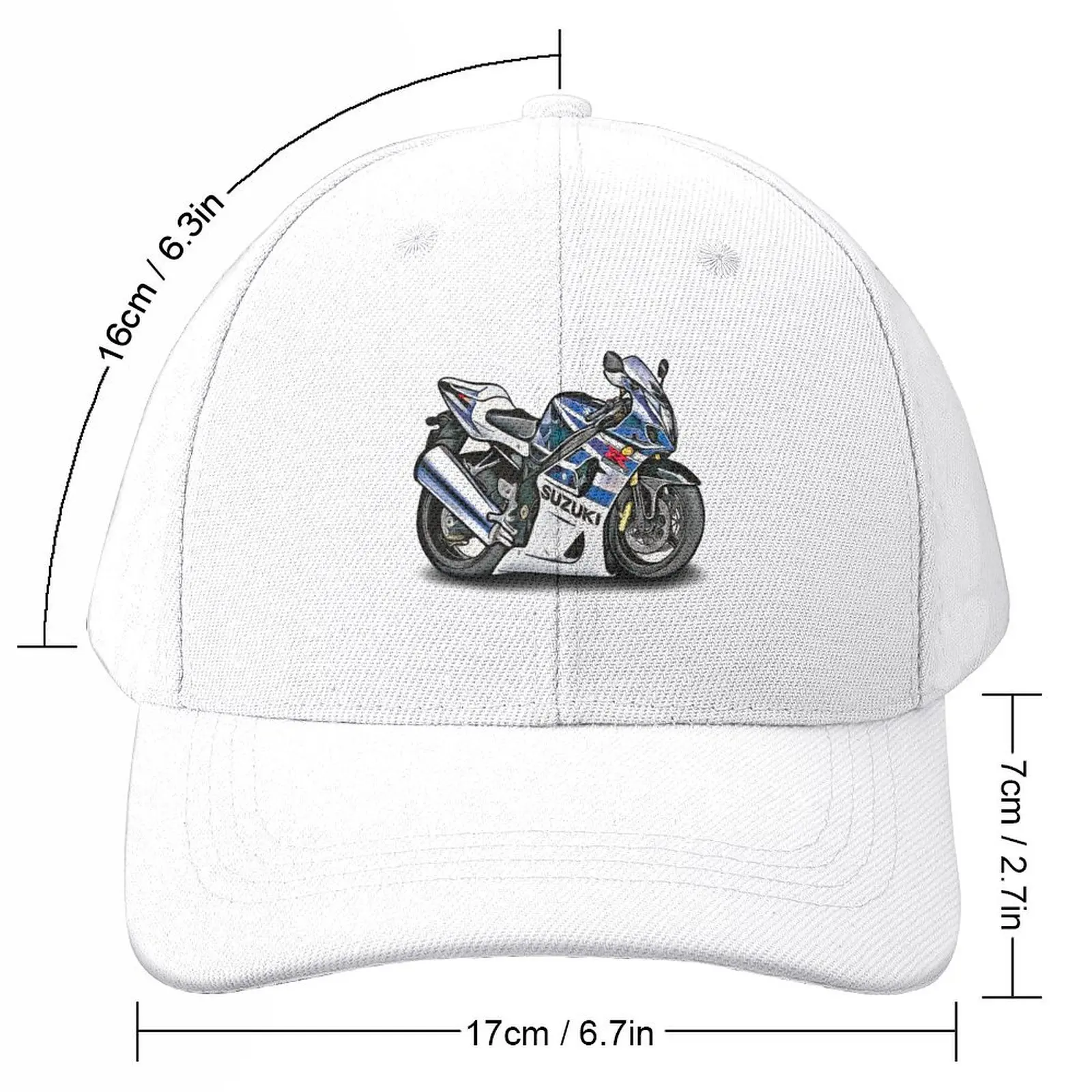 Cartoon Art of Gsxr1000 2004 Motorcycle Motorbike Illustration Baseball Cap Icon Thermal Visor Bobble Hat Girl Men's