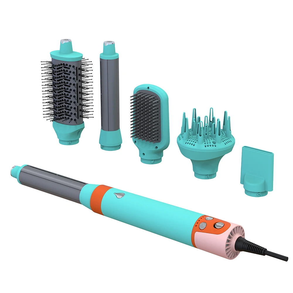 5 in 1 Convertible Head Multi Styler New Hot & Cold Air Hair Styling Tools with 11000rpm NCT Heating One-Step Process
